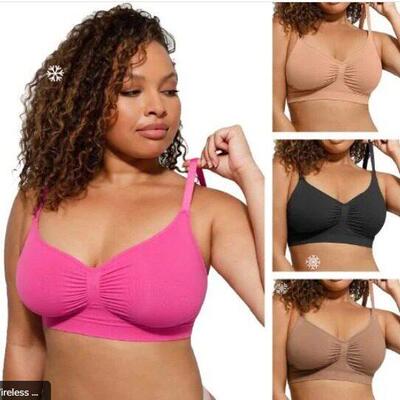 F 2 4pcs Women Everyday Wireless Bra Push Up Comfortable