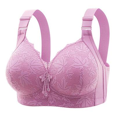 3 4PCS Push Up Jacquard Bra Adjustable Support Straps Wire