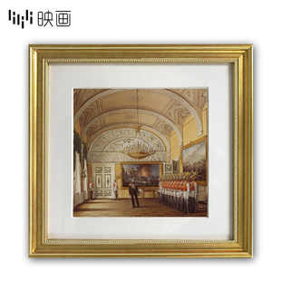 轻奢欧式 餐厅艺术装 饰画组合客厅复古壁画宫殿玄关走廊正方形挂画