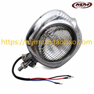 12V 哈雷街跑摩托车复古改装 通用方形风格 前大E灯H4 60W前照灯