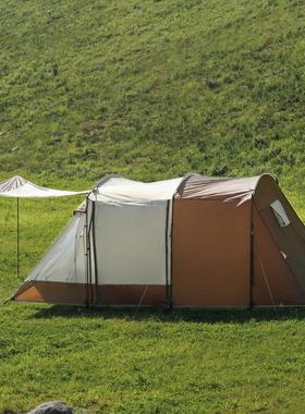 户外篷露营4-5人隧庭道帐篷两厅一厅家帐双层大空防水YLCC-69大帐