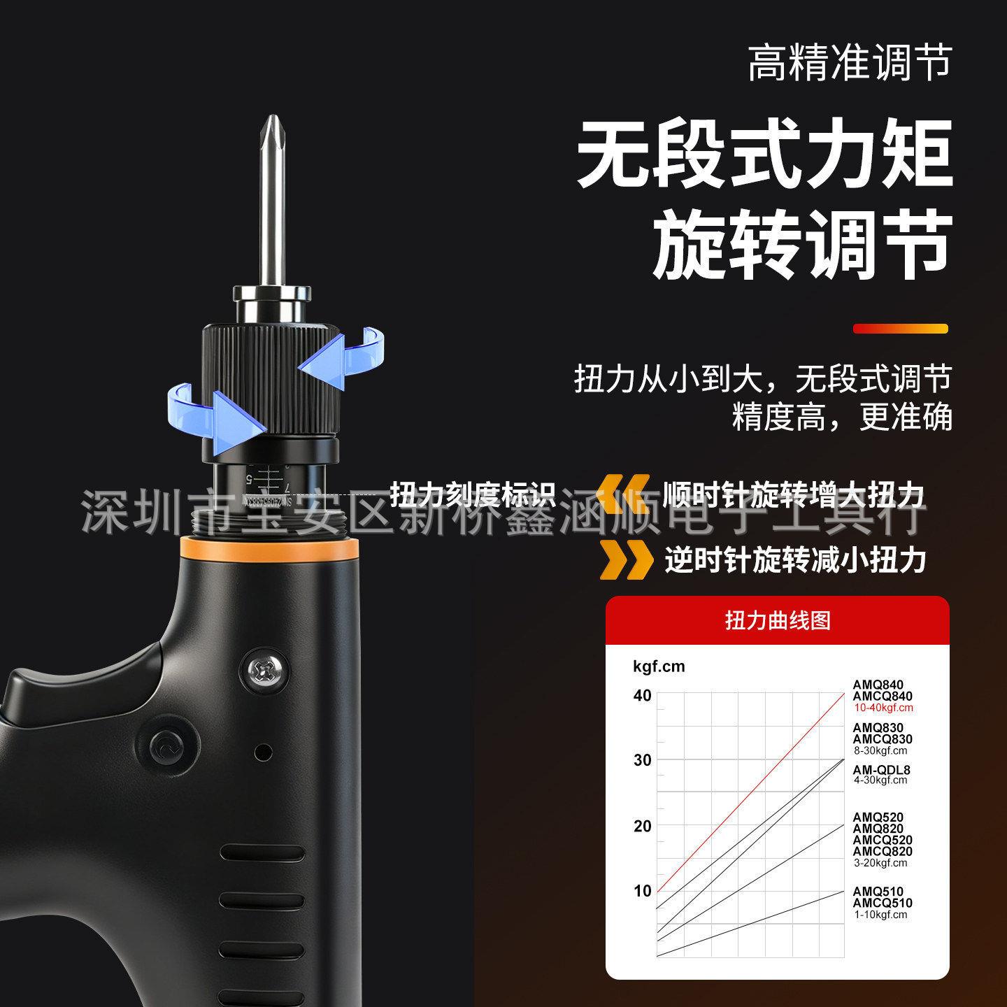 安埗全自动电动螺丝刀Q510插电式无刷枪型电批数显计数充电款电动