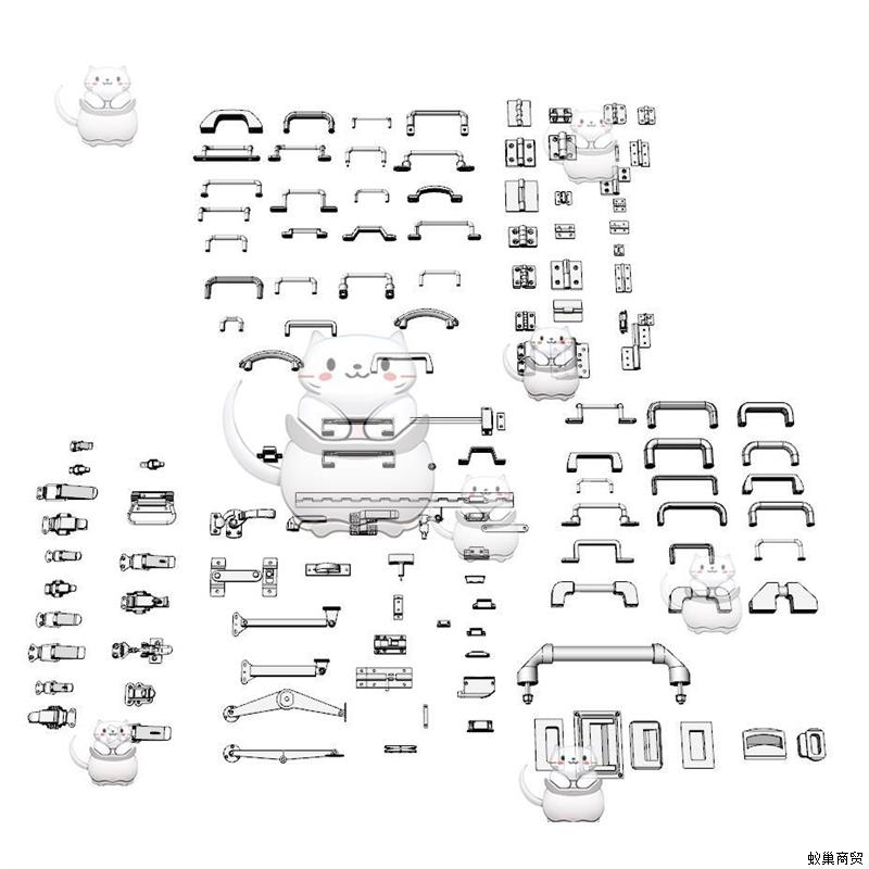 拉手铰炼铰炼犀牛模型Rhino建模3d/C4D/MAYA/3DMAX五金模型
