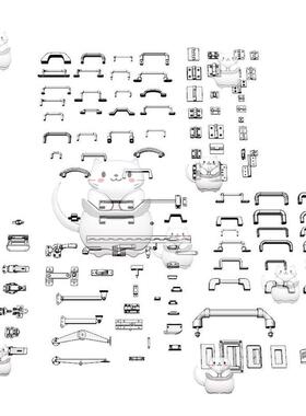拉手铰炼铰炼犀牛模型Rhino建模3d/C4D/MAYA/3DMAX五金模型