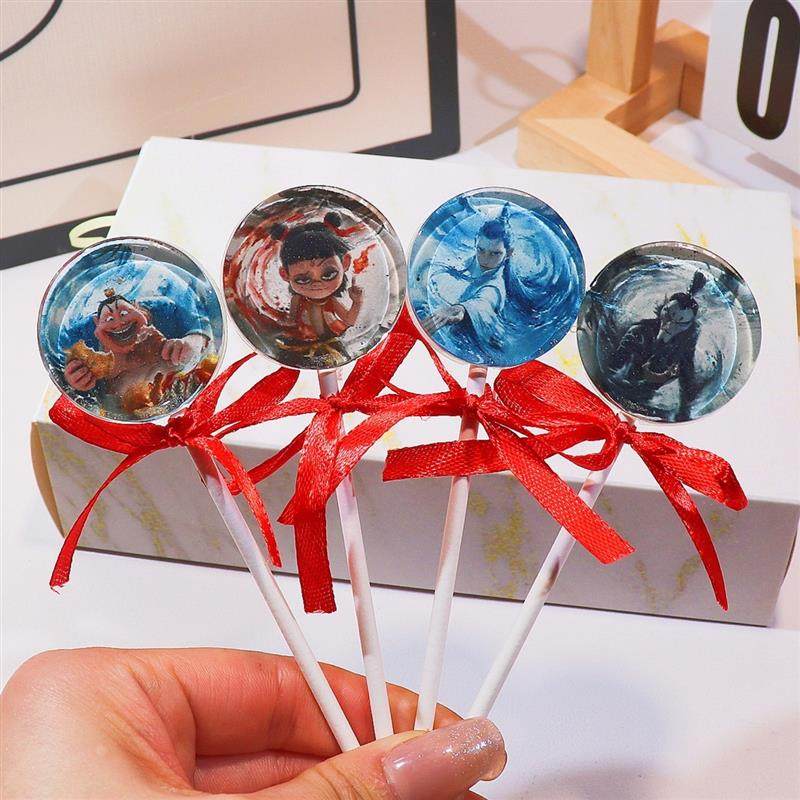 哪吒棒棒糖敖丙闹海手工糖果创意卡通儿童节定制生日零食礼物礼盒