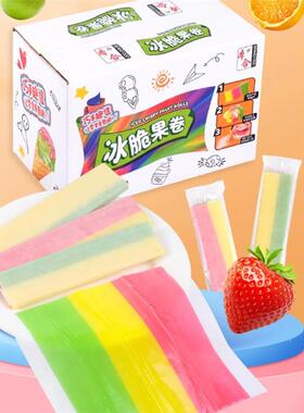 冰脆果卷软糖脆皮冰淇淋脆皮糖网红小零食糖果rollups平替糖脆皮