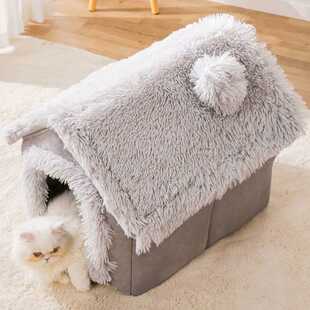 狗窝冬天保暖房子型狗屋猫屋可拆洗冬季 猫窝四季 猫咪宠物用品