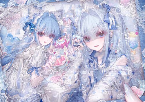 秒发170张 UMR月刊扭蛋4周年 女生插画头像原创圈直购 高清无水印