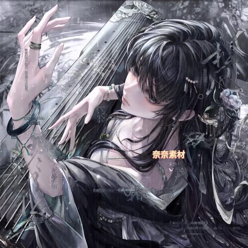 抱盒30张 黑色鸟扭蛋喰 古风情侣女生头像原创圈直购高清无水印