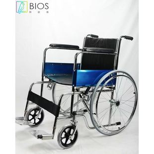809钢制轮椅老人折叠轻便残疾人简便耐用手动康复手推车代步车批