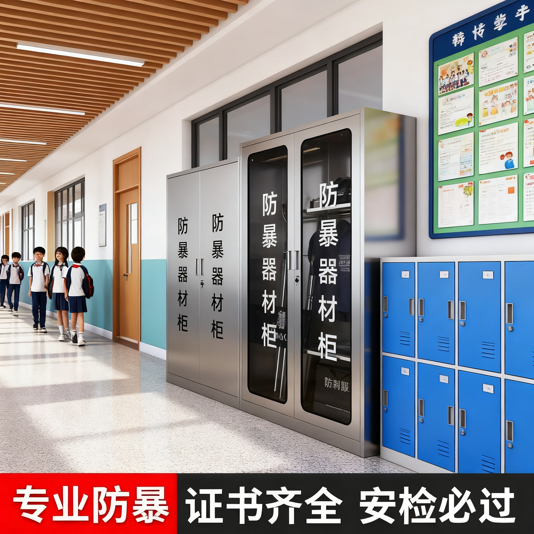 304不锈钢防暴器材柜学校反恐柜