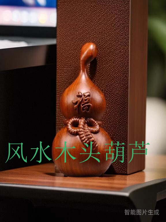 木雕摆件木雕葫芦木头福葫芦摆件家居客厅办公室装饰桌面实木葫芦