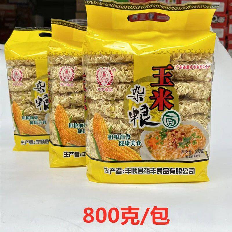 裕丰 润福玉米杂粮面 粗粮面条 非油炸波纹面 炒面早餐面800克