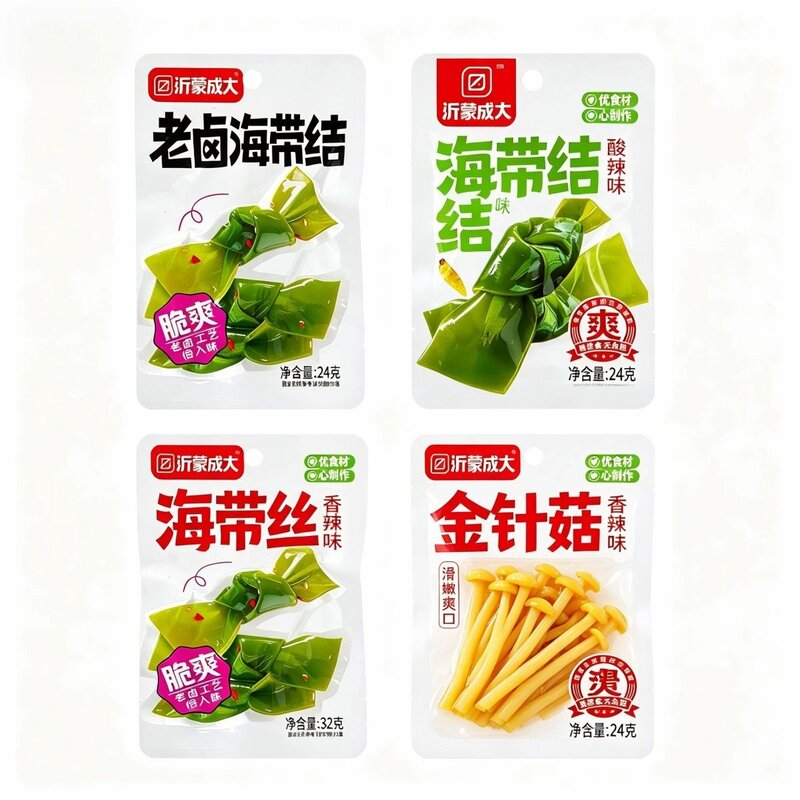 组合装海带结金针菇酸辣味即食开袋下饭配粥速食菜
