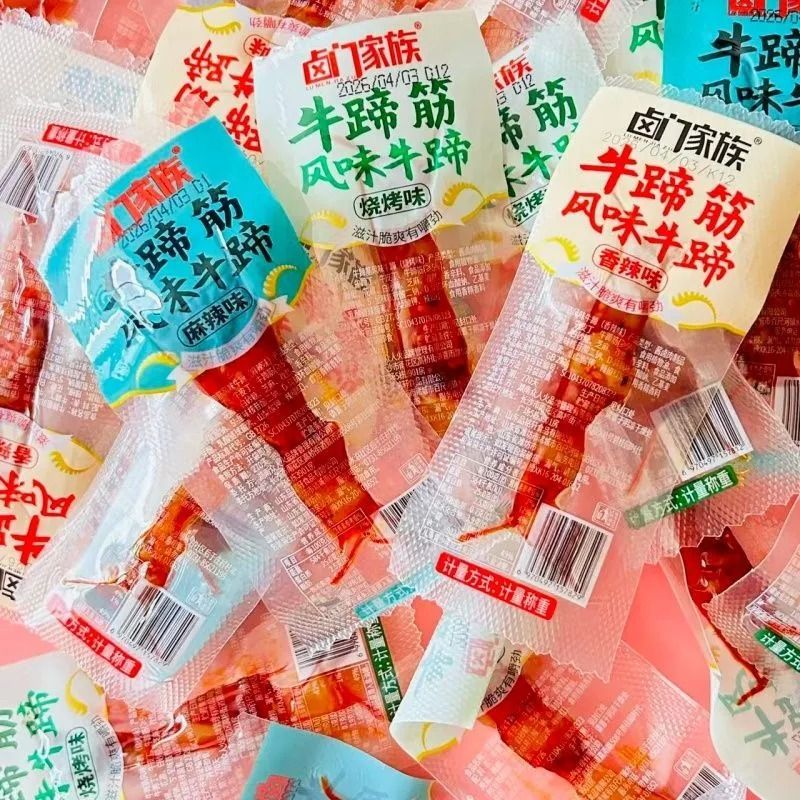 卤门家族牛蹄筋香辣烧烤麻辣牛肉熟食牛筋卤味牛肉休闲零食小吃