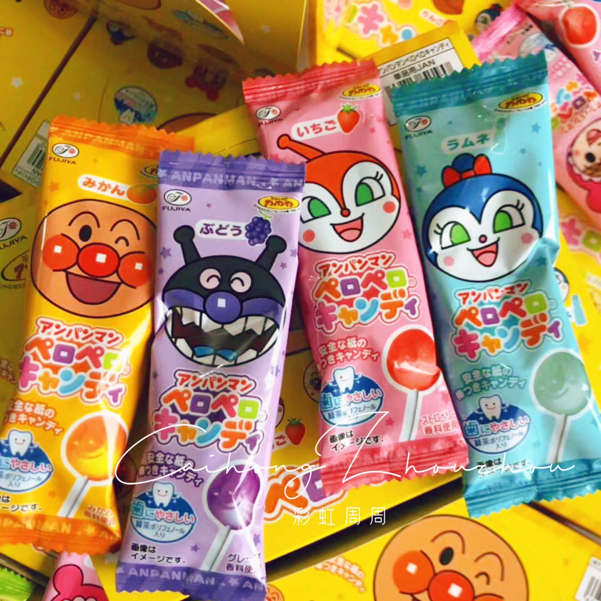 现货日本不二家面包超人棒棒糖护齿水果味糖果儿童糖果零食