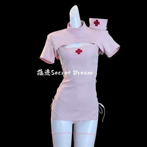 隐迹禁欲系温柔小护士角色扮演套装女性感绑带修身显瘦cosqqny