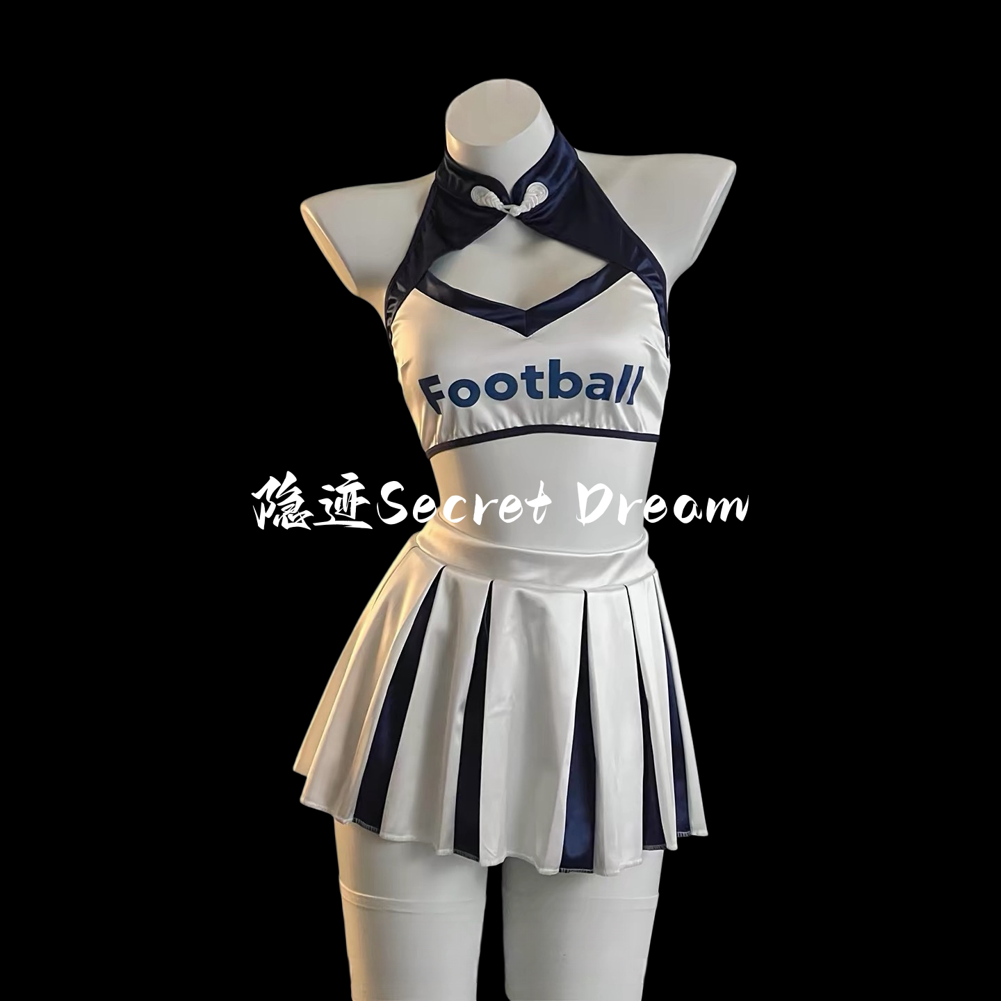 隐迹甜美性感足球宝贝制服女夏季白色cos啦啦队学院风内衣qqny
