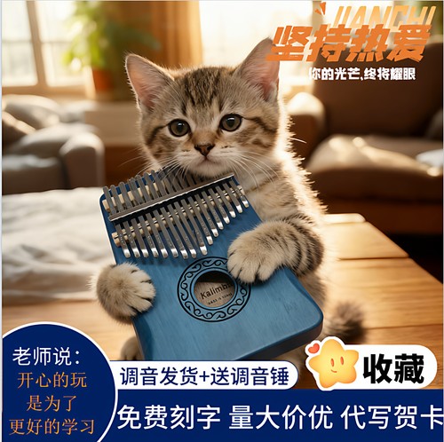 迷你拇指琴高颜值便携乐器手拨琴17音小琴指尖琴网红乐器指弹弦琴