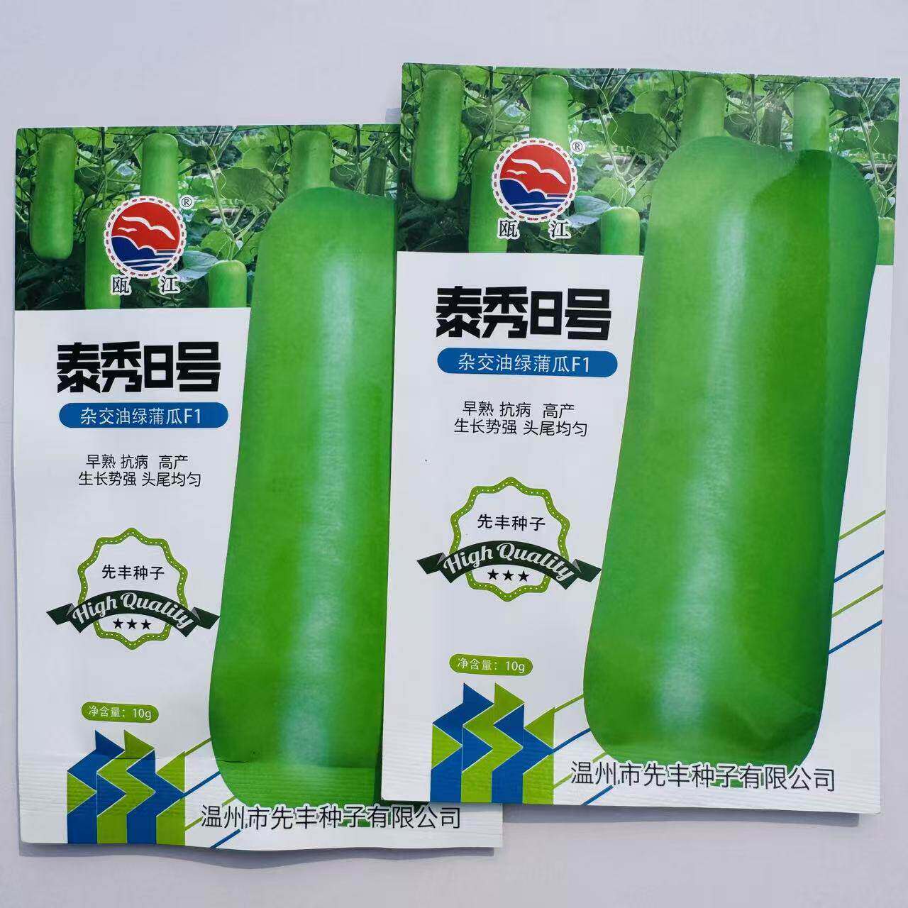 泰秀8号早熟杂交油绿蒲瓜种子短棒油绿有光泽耐热耐寒抗病春秋播