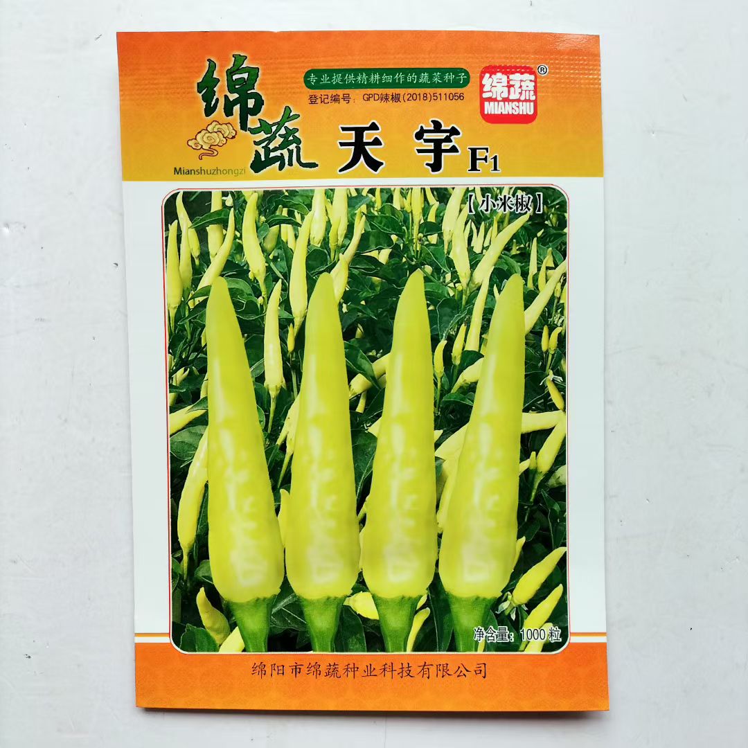 天宇早熟单生朝天椒种子辣味浓小米椒黄色尖椒农家春秋辣椒籽