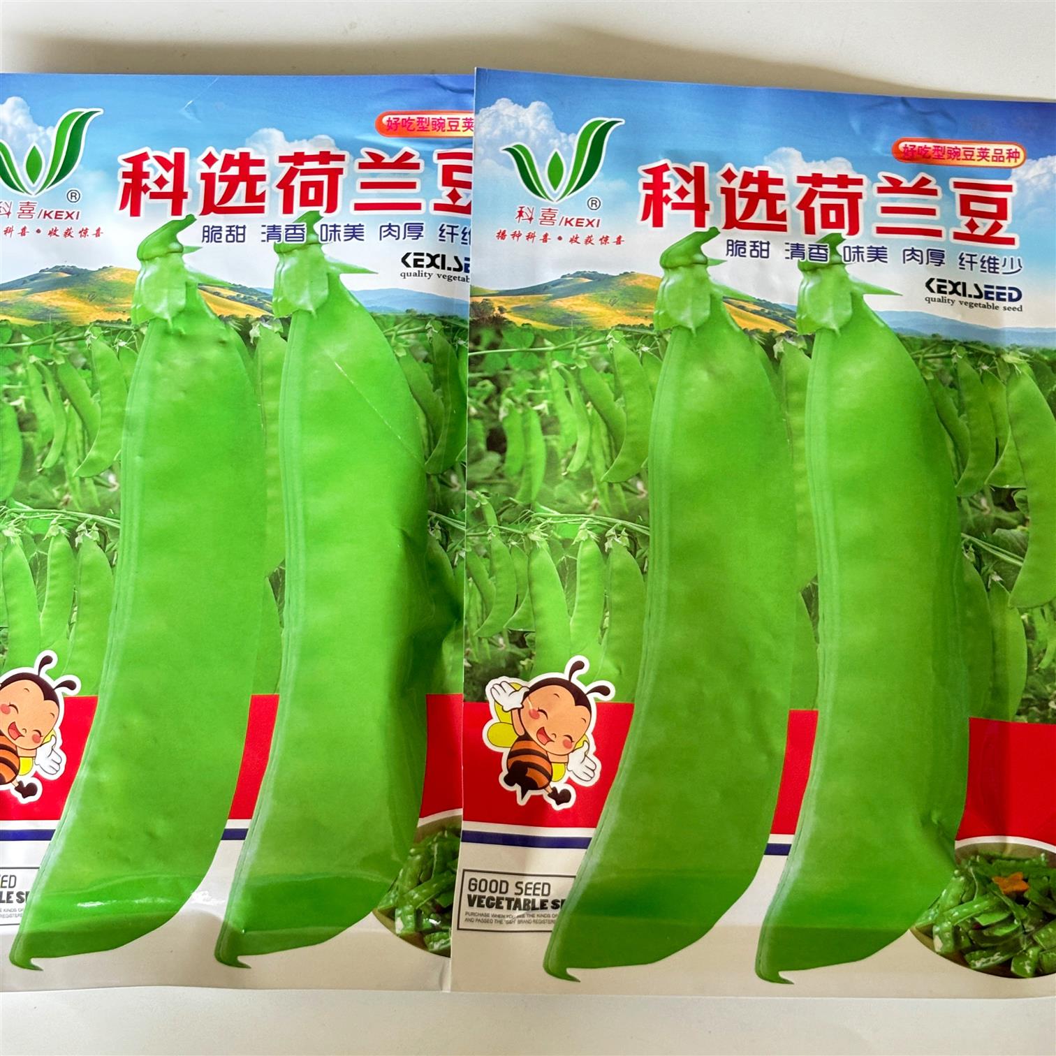 翠绿白花双荚甜脆荷兰豆种籽种子食荚大白菜豌豌豆苗种籽四季播种