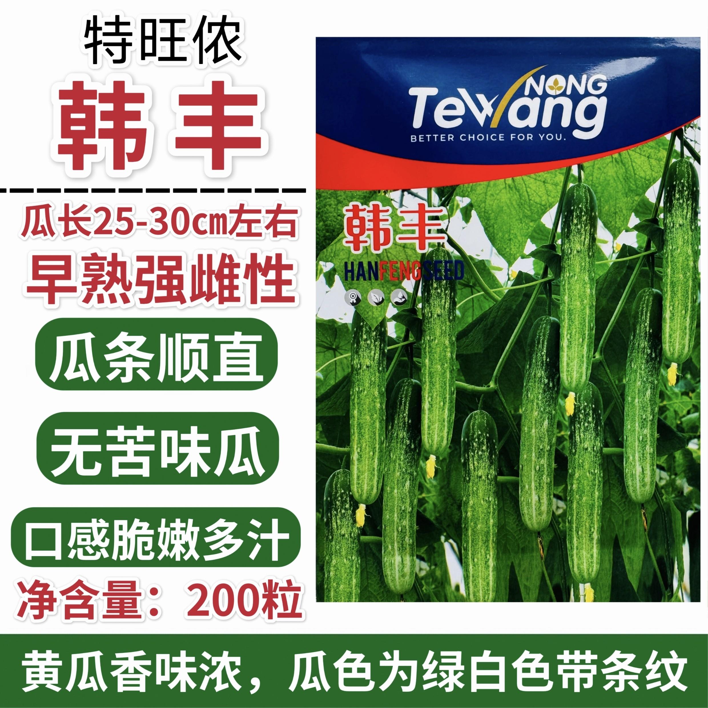 韩丰黄瓜种子早熟强雌性燕白黄瓜种子口感脆嫩多汁无苦味黄瓜种籽