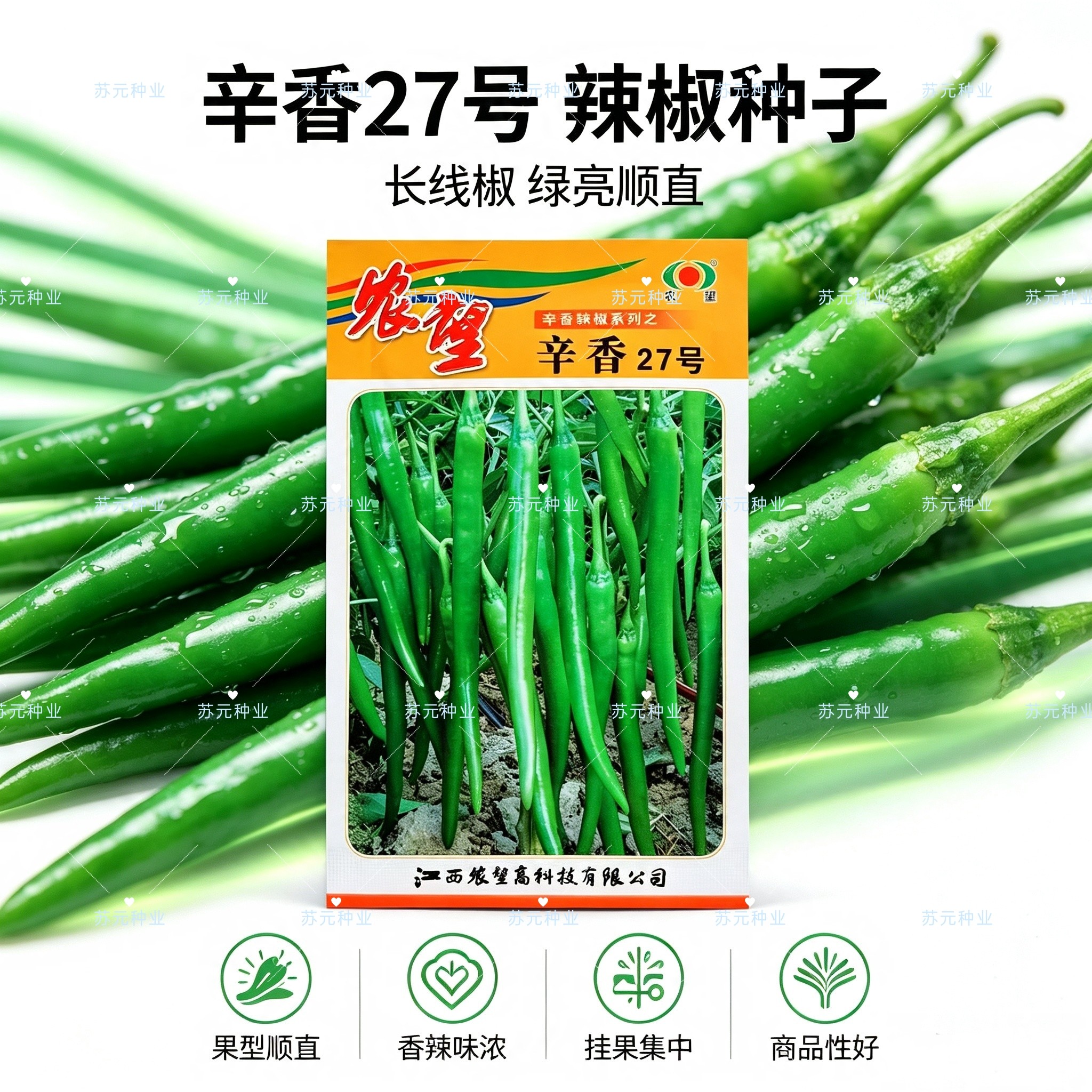 农望辛香27辣椒种子早熟皮薄辣味浓线椒种子长条椒青尖椒种孑高产
