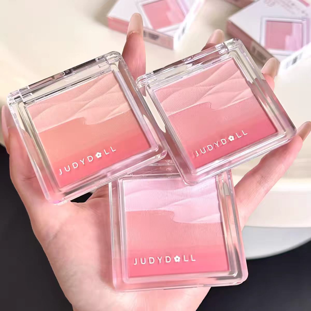 Judydoll橘朵水缎光腮红盘膨胀收缩双色清透腮红膏