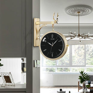 创意两面表 北欧双面钟表挂钟客厅简约时钟时尚 家用个性