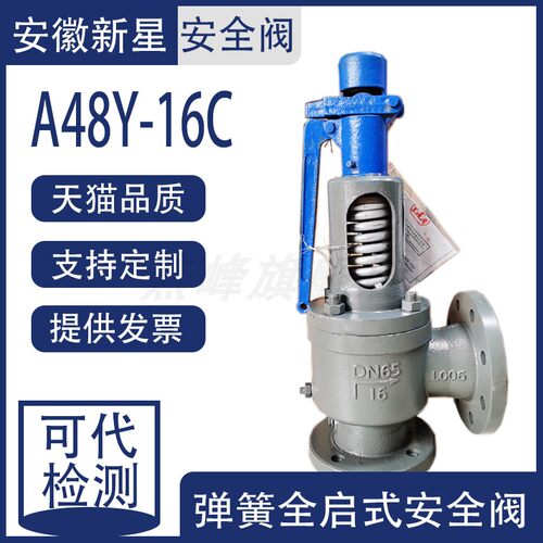 新星阀门A48Y-16C法兰安全阀安徽来安42Y/A40Y/47H/41H铸钢安全阀