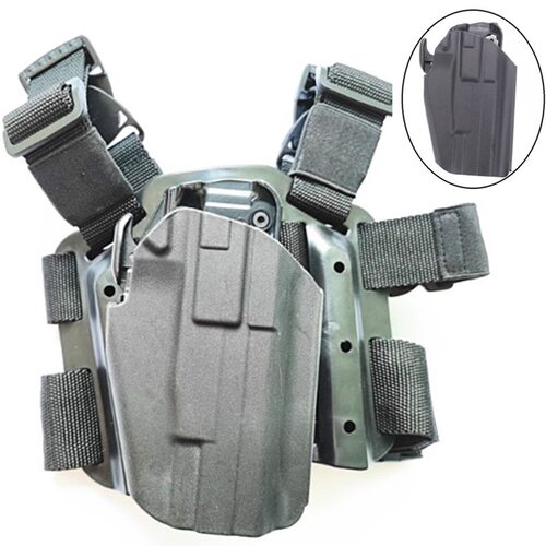 塑钢579绑腿枪套别腰快拔套1911G17M92 P2269292G战术绑腿套