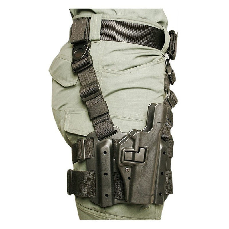 塑钢黑鹰防抢绑腿枪套G17 1911 M92 P226绑腿枪套战术快拔套厂家图片