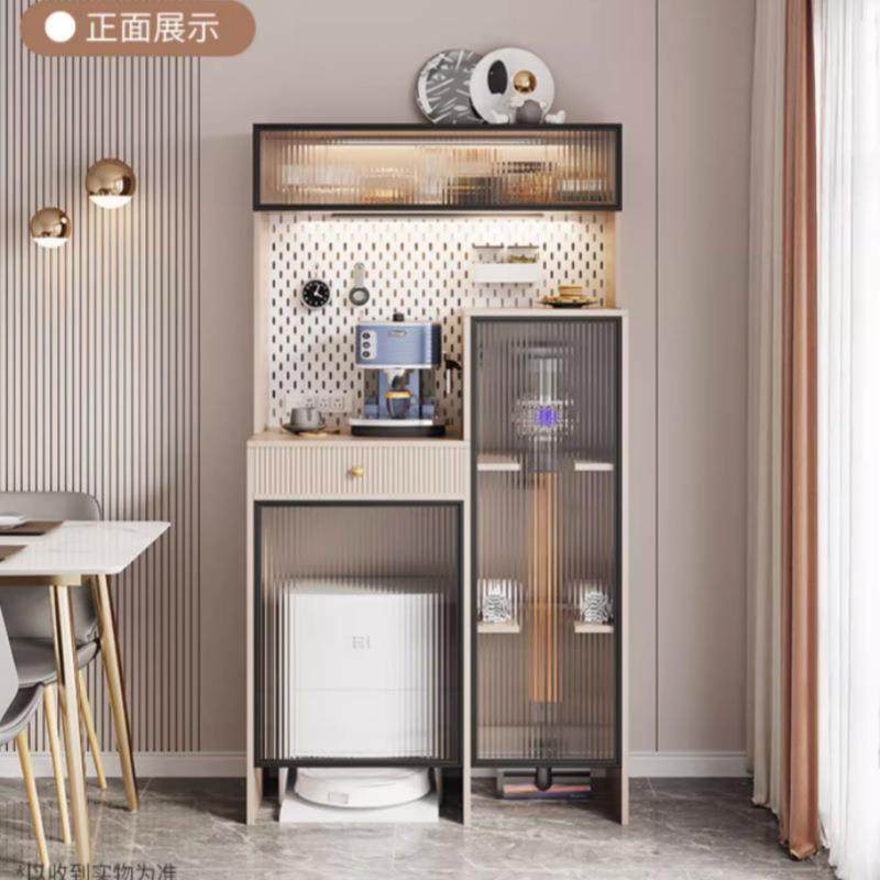 实木餐边柜一体靠墙高柜石头科沃斯扫地机器人置物架吸尘器收纳柜