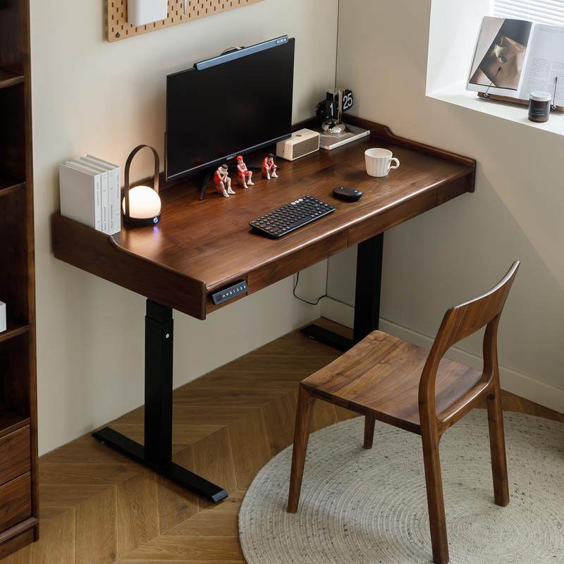 0J梦天然|北美黑胡桃实木电脑升降桌电动书桌工作台电竞桌学习桌