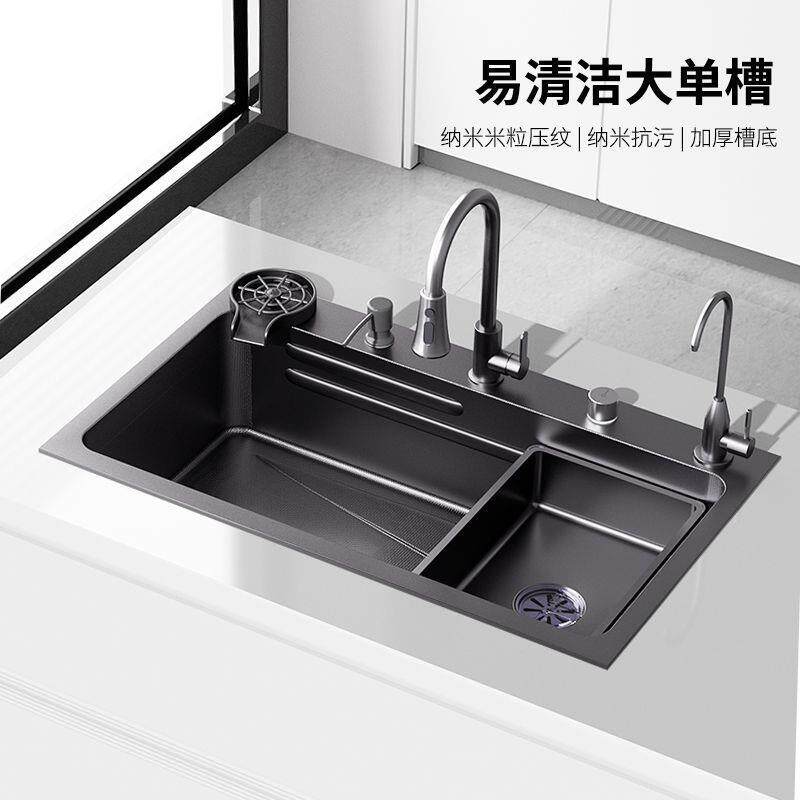 米粒压纹304不锈钢水槽单槽5MM加厚厨房家用洗菜洗碗池一件包邮