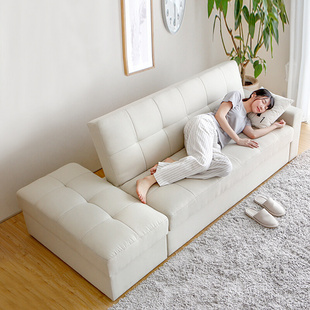 客厅小户型布艺沙发新款 收纳两用多功能折叠沙发床储物 双三人日式