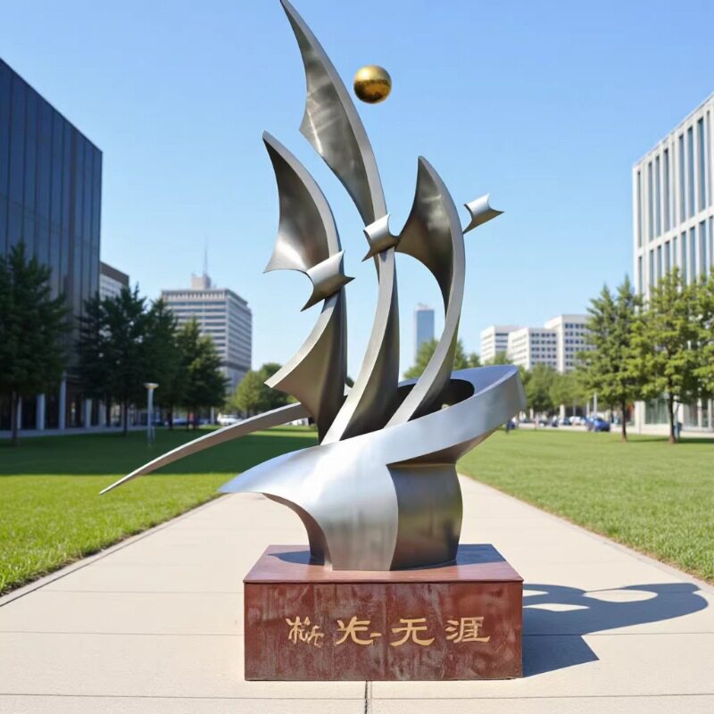 厂家直供户外景观大型金属圆环鹿园林城市广场不锈钢雕塑工程