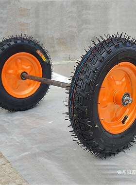 ll8寸10寸12寸13寸14寸手推车轮充气轮实心轮脚轮万向轮两轮连轴