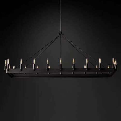 出口美式简约复古工业风loft餐厅蜡烛吊灯设计师个性吧台岛台吊灯
