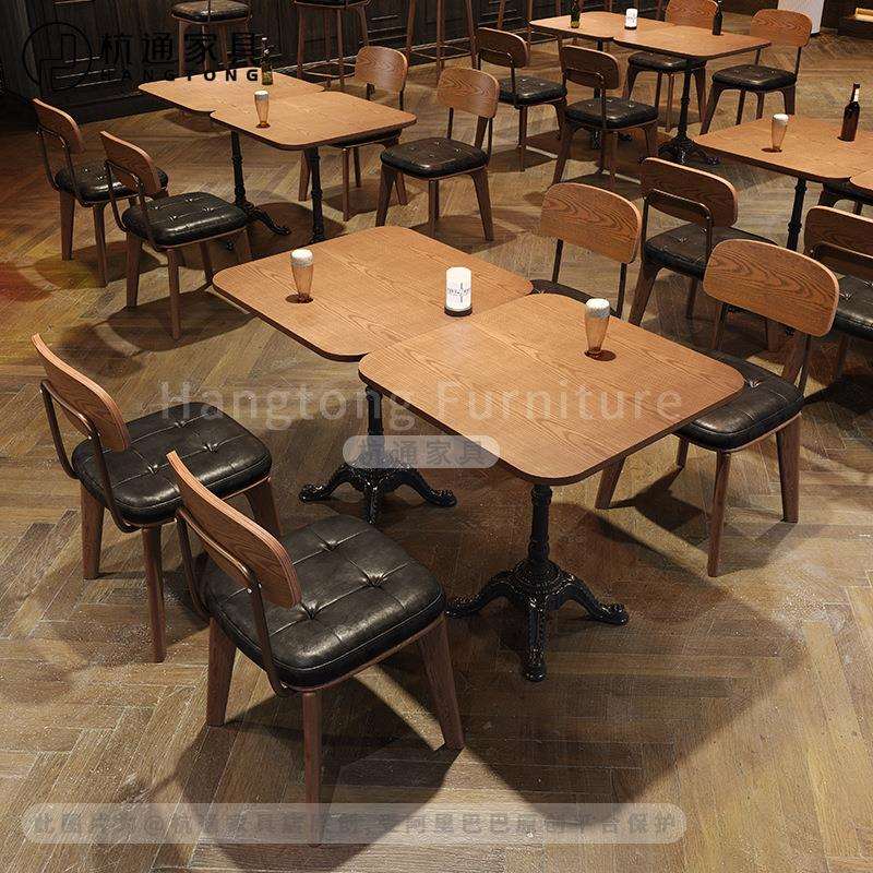 美式酒馆清吧桌椅组合威士忌吧酒吧复古实木桌子音乐餐吧商用桌子