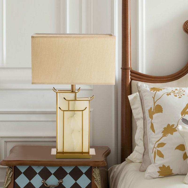 后现代云石客厅茶桌卧室台灯新中式创意酒店设计师样板房床头台灯