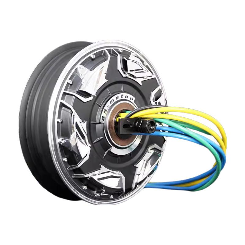 QSMOTOR全顺12寸五代9000W瓦片45H碟刹七线18轴48V-96V电摩电机