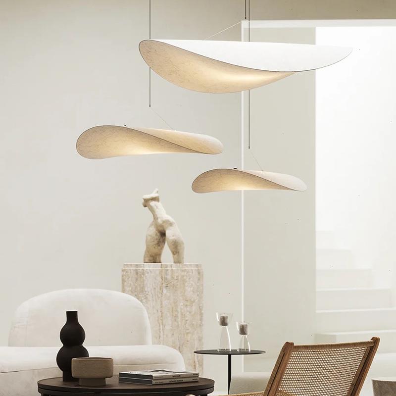 蚕丝叶子 轻法式复古极简艺术餐厅吊灯 LOFT挑空装饰灯卧室艺术灯