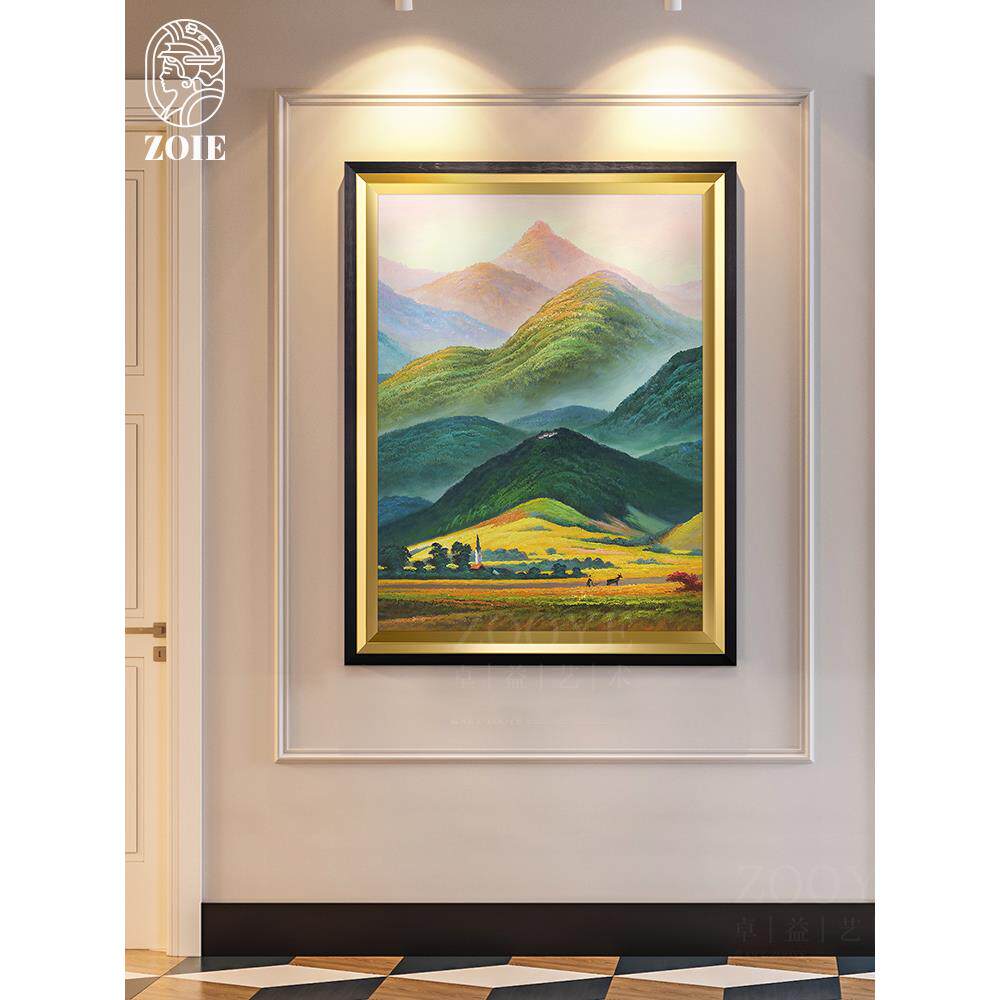 巨人山风水靠山客厅现代美式墙画玄关过道风景招财壁画欧式装饰画