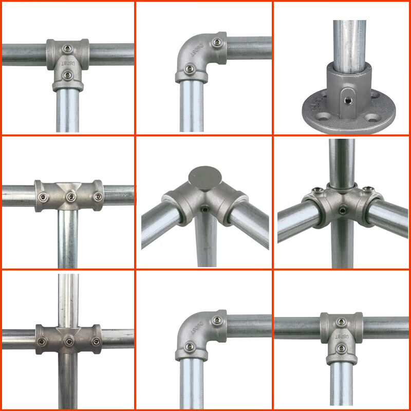。25mm六分管铝合金镀锌32mm钢管连接件圆管铁管底座三通弯头紧固