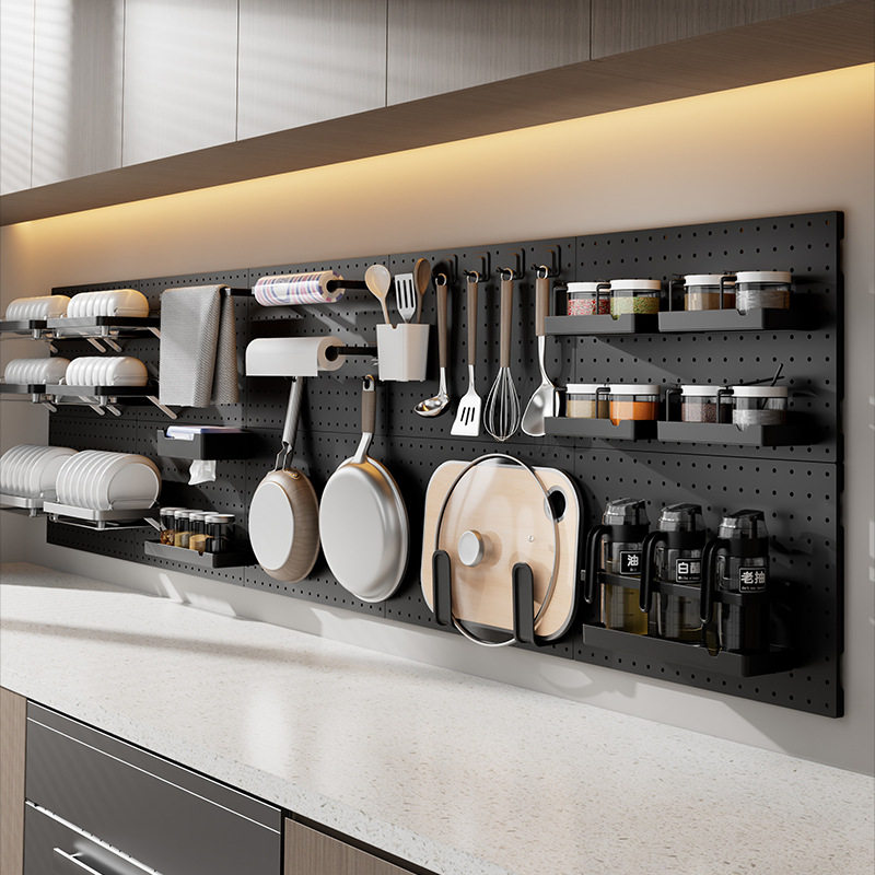 洞洞板配件收纳盒挂钩电竞房书桌厨房免打孔置物架圆孔6mm16孔距,收纳整理,收纳洞洞板,淘宝优惠券,粉丝福利购,淘宝优惠卷