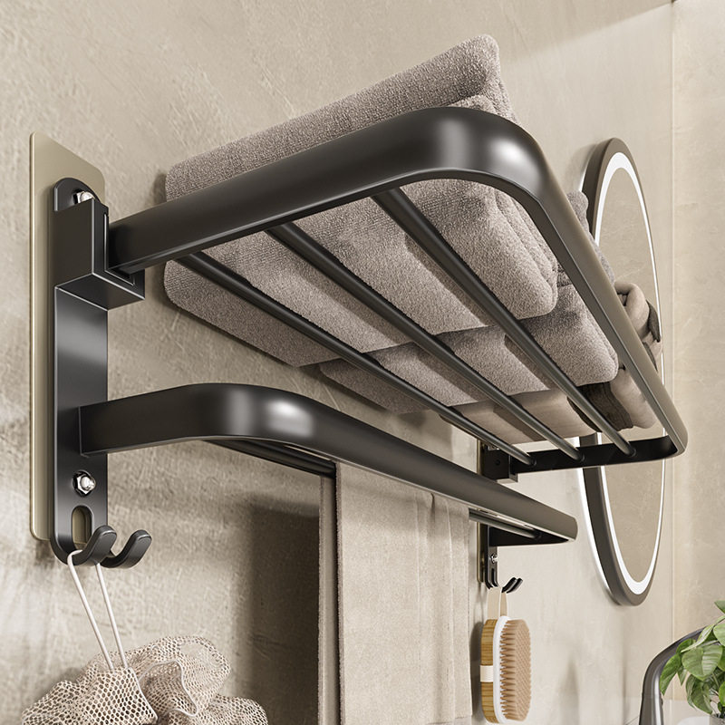 毛巾架免打孔卫生间贴片浴巾架太空铝浴室置物架子洗手间卫浴挂件,家装主材,毛巾杆/毛巾挂,淘宝优惠券,粉丝福利购,淘宝优惠卷