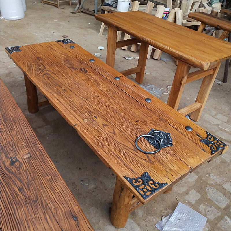 老榆木门板原木旧木板实木风化板复古怀旧楼梯踏板吧台板茶台茶桌