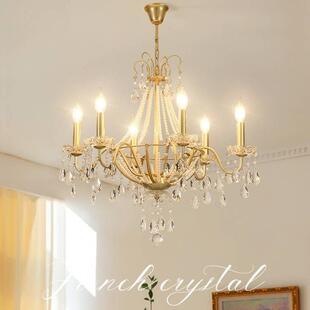 全铜水晶吊灯欧美式简约现代客厅灯餐厅温馨主卧室灯法式复古灯具